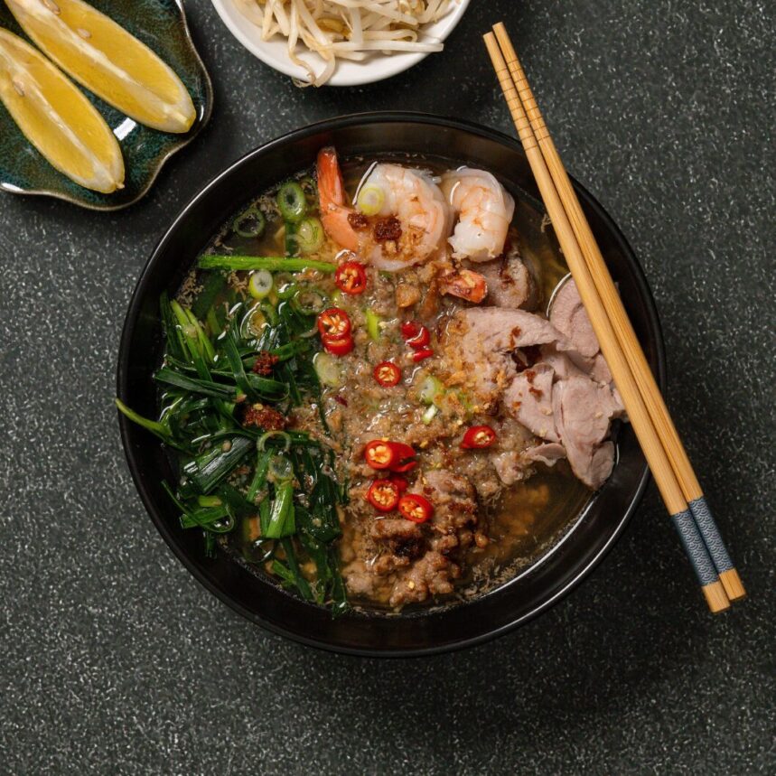 Vietnamese Pork and Prawn Egg Noodle Soup (Mì Tôm Thịt)