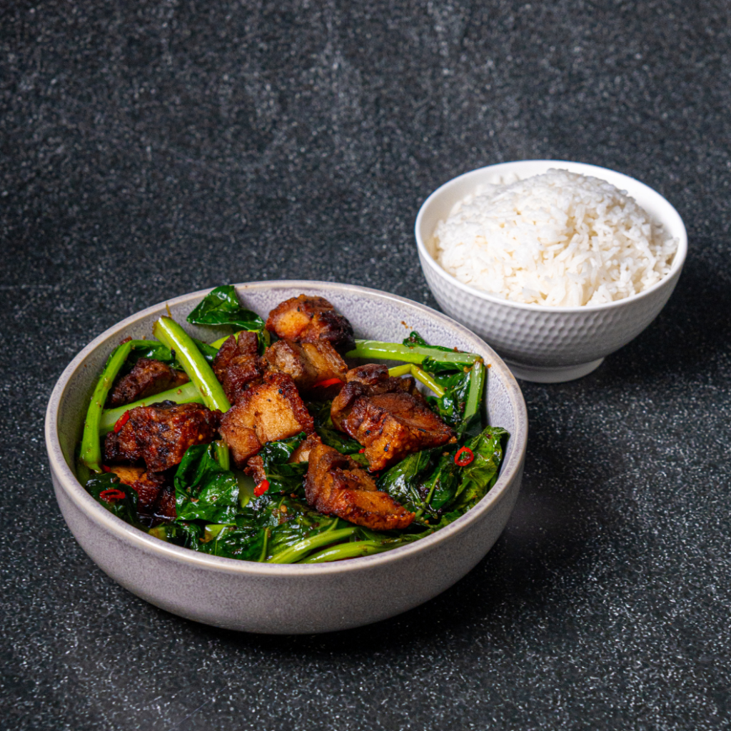 Crispy Pork with Chinese Broccoli (Kana Moo Krob) Product Image