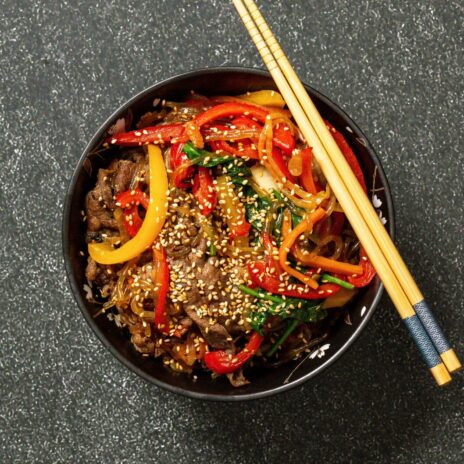 Stir Fried Sweet Potato Noodles (Japchae)